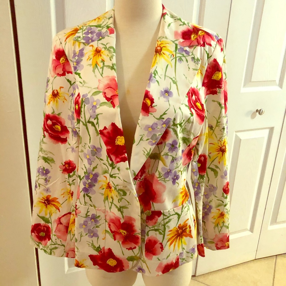 EUC Multicolor floral jacket blazer